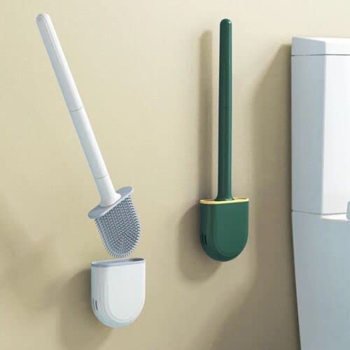 Bathroom Toilet Silicone Brush with Holder