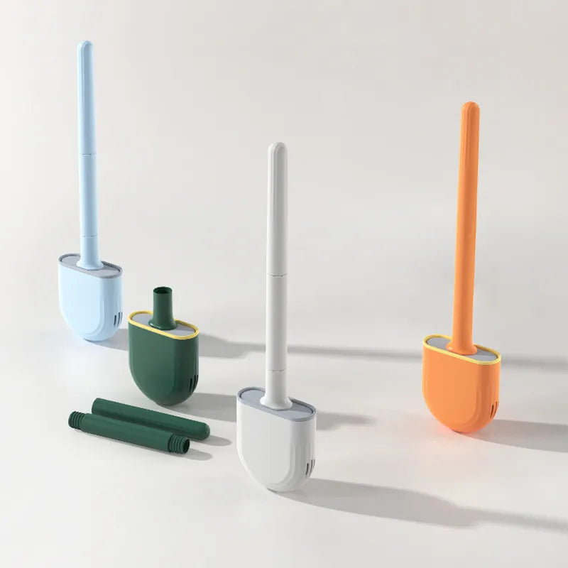 Bathroom Toilet Silicone Brush with Holder