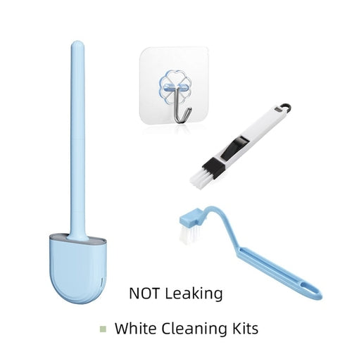 Bathroom Toilet Silicone Brush with Holder