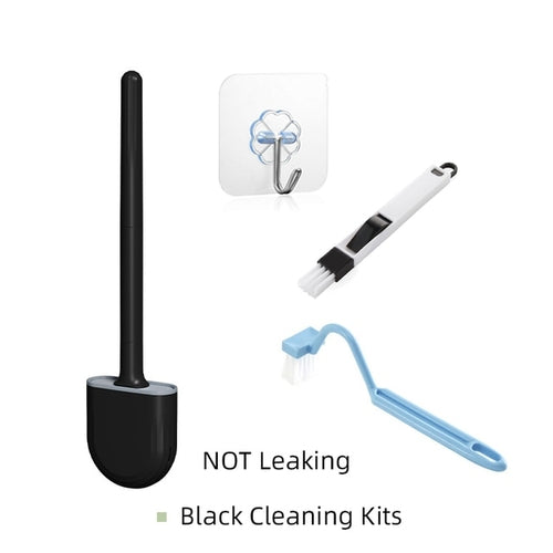 Bathroom Toilet Silicone Brush with Holder