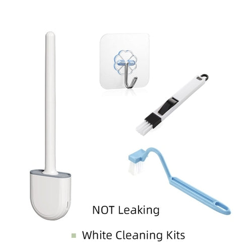 Bathroom Toilet Silicone Brush with Holder