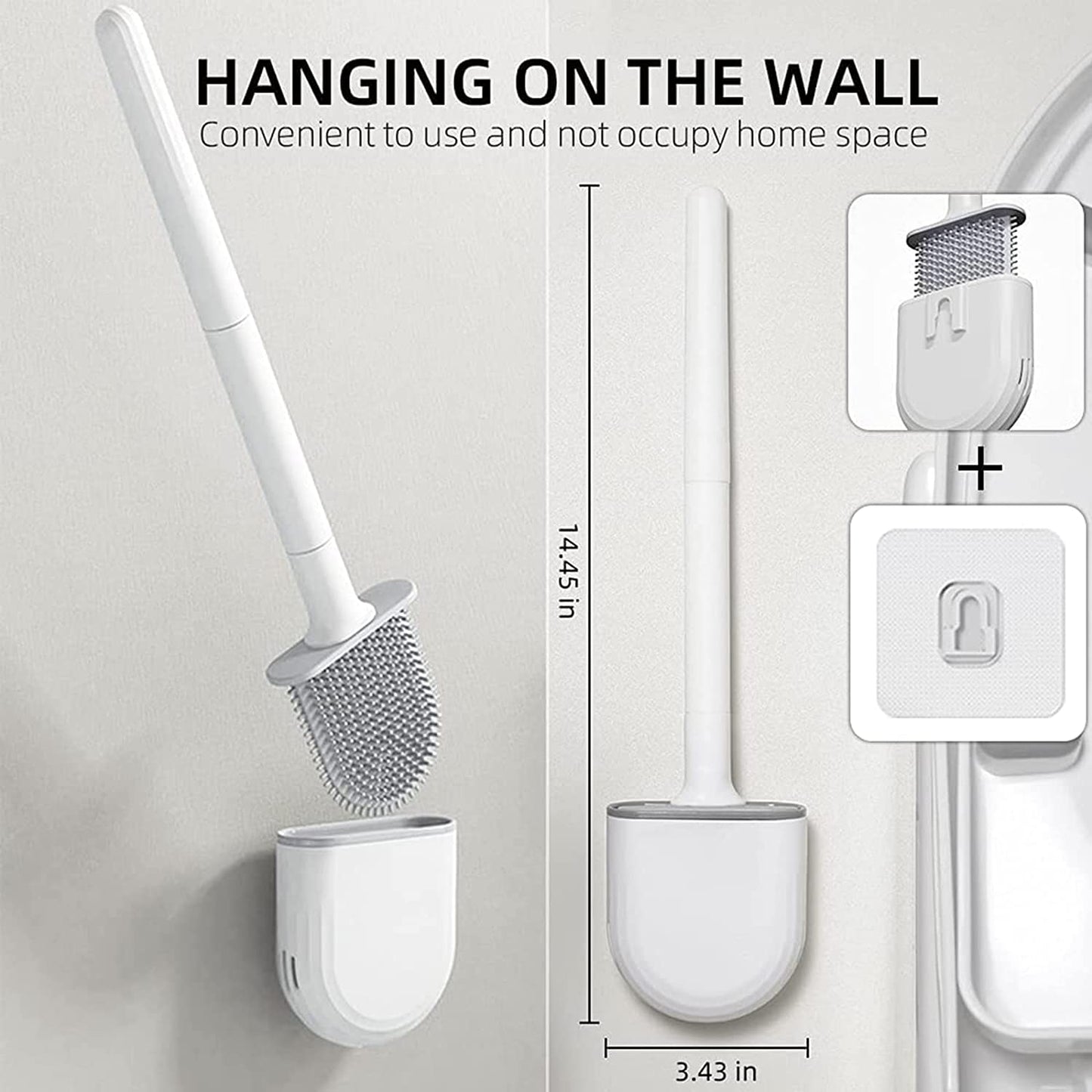 Bathroom Toilet Silicone Brush with Holder