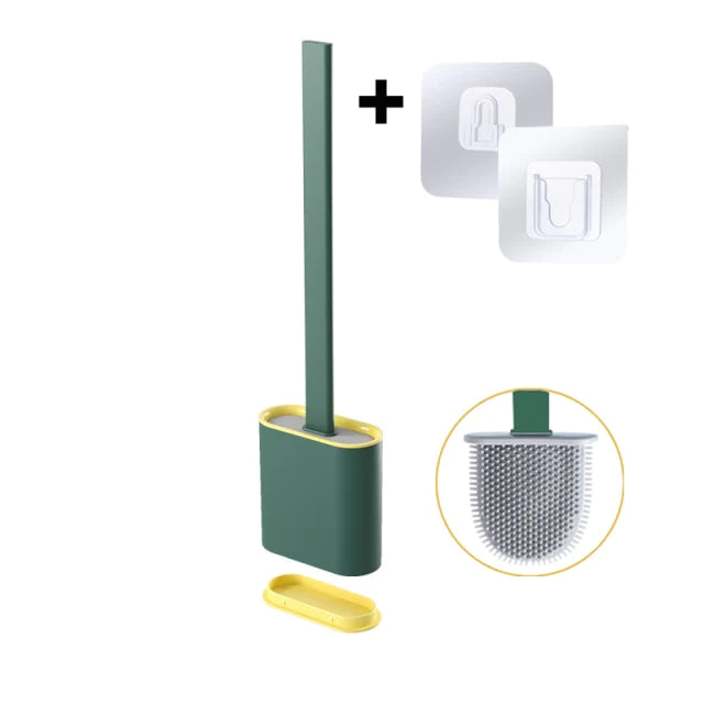 Bathroom Toilet Silicone Brush with Holder