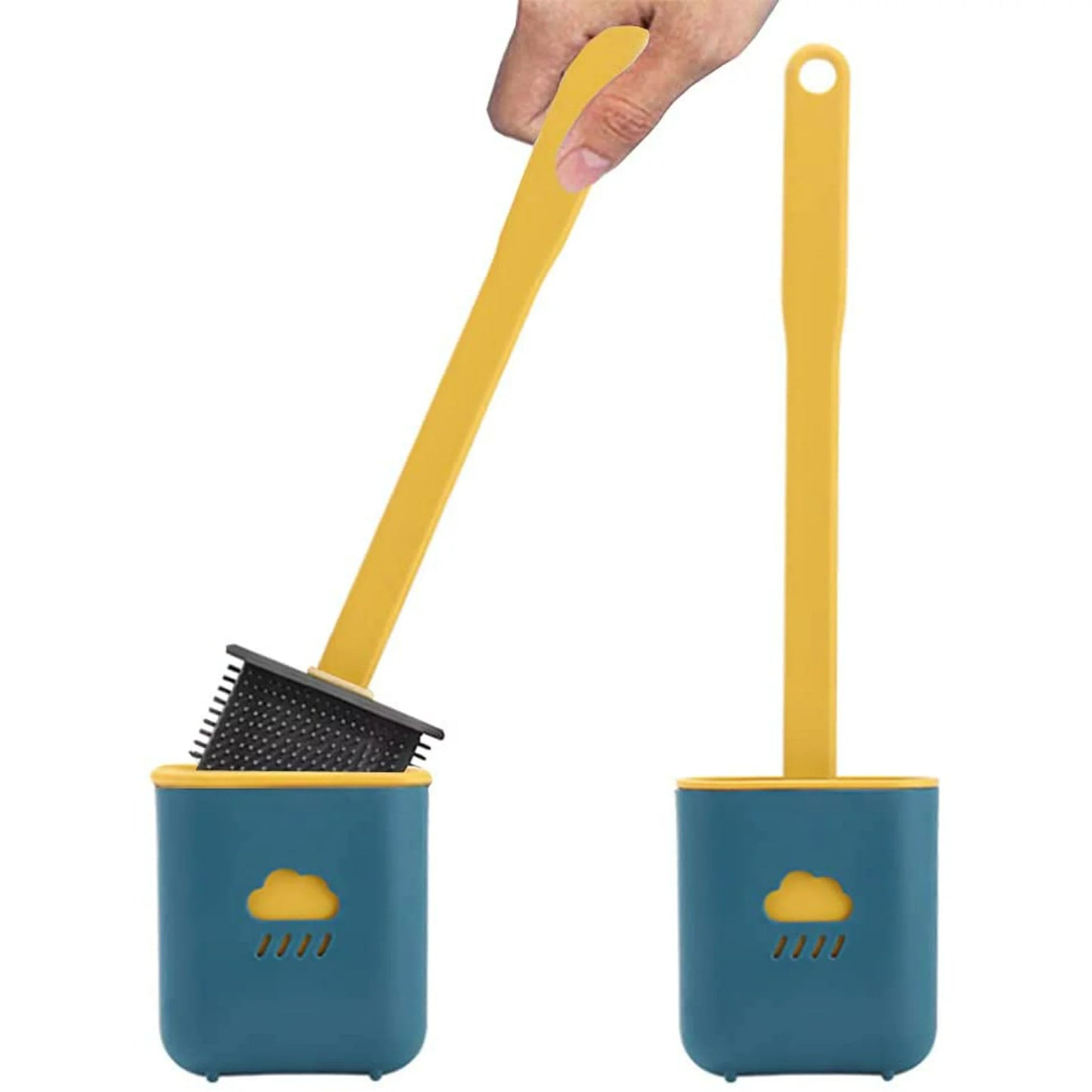 Bathroom Toilet Silicone Brush with Holder